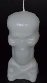 5" White Skull candle