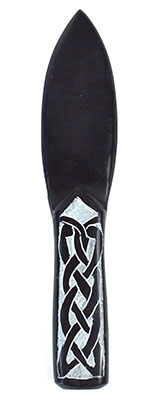 8" Black Celtic soapstone athame